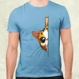 Macska kukucskál v5 férfi póló
