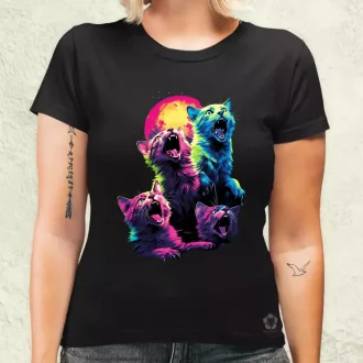 Neon nyávogás v1 női póló