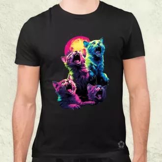 Neon nyávogás v1 férfi póló