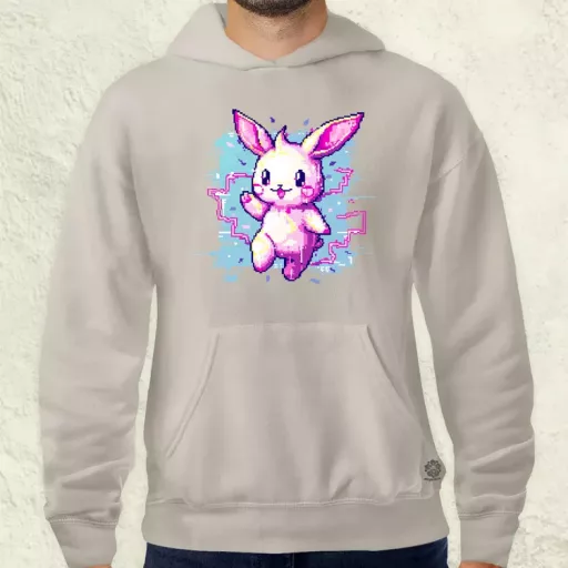 Pixelart kawaii nyuszi v1 férfi pulóver