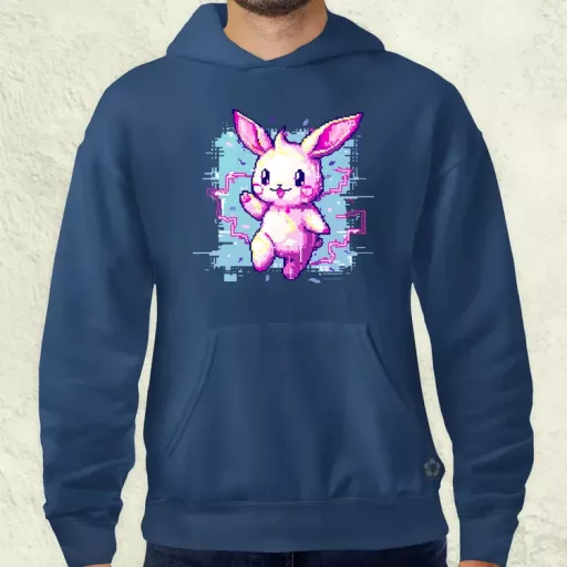 Pixelart kawaii nyuszi v1 férfi pulóver