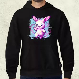 Pixelart kawaii nyuszi v1 férfi pulóver