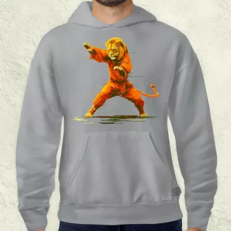 Pixelart kung fu oroszlán v1 férfi pulóver