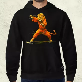 Pixelart kung fu oroszlán v1 férfi pulóver
