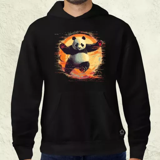 Pixelart kung fu panda v1 férfi pulóver