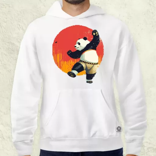Pixelart kung fu panda v3 férfi pulóver