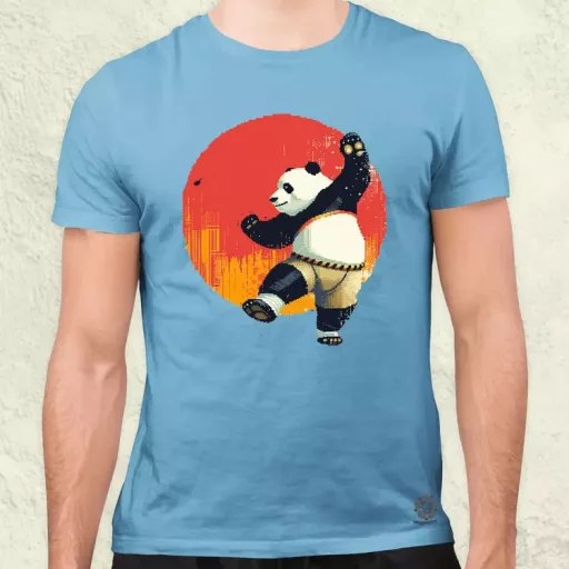 Pixelart kung fu panda v3 férfi póló