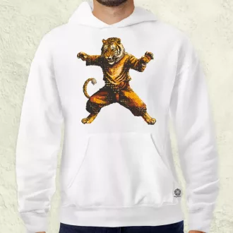 Pixelart kung fu tigris v1 férfi pulóver