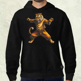 Pixelart kung fu tigris v1 férfi pulóver