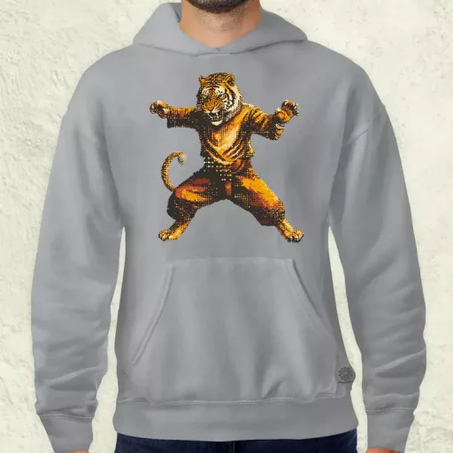 Pixelart kung fu tigris v1 férfi pulóver