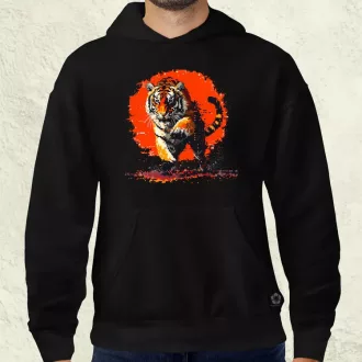 Pixelart kung fu tigris v2 férfi pulóver