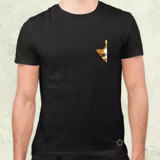 Macska kukucskál zseb v1 férfi póló
