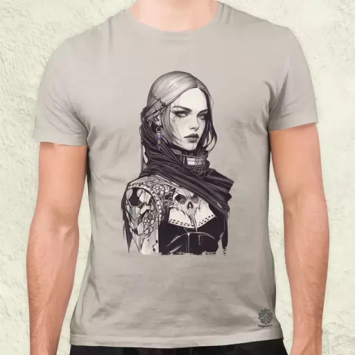 Dark cyberpunk portré v12 férfi póló