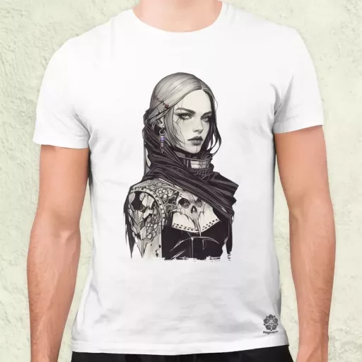 Dark cyberpunk portré v12 férfi póló