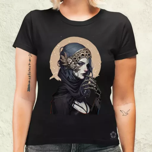 Dark cyberpunk portré v2 női póló