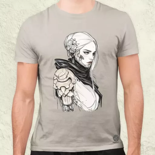 Dark cyberpunk portré v6 férfi póló