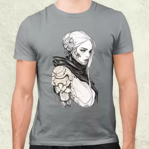 Dark cyberpunk portré v6 férfi póló