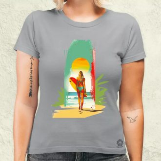 Szörfös lány v8 női póló
