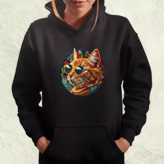 Hímzett macska v2 női pulóver