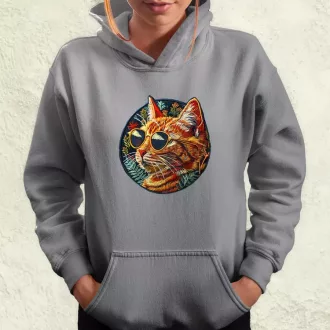 Hímzett macska v2 női pulóver