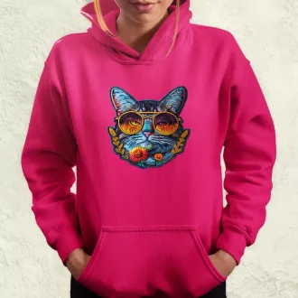 Hímzett macska v3 női pulóver