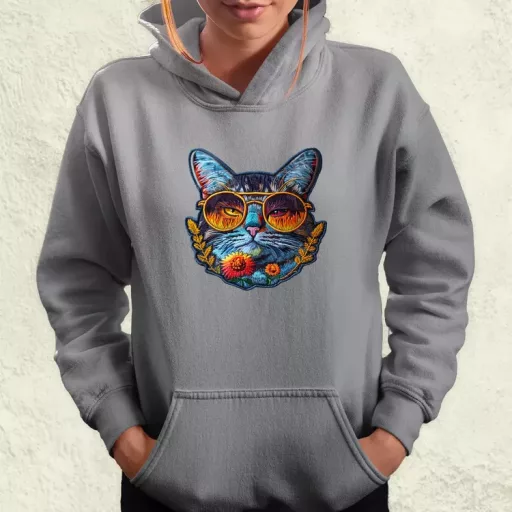 Hímzett macska v3 női pulóver