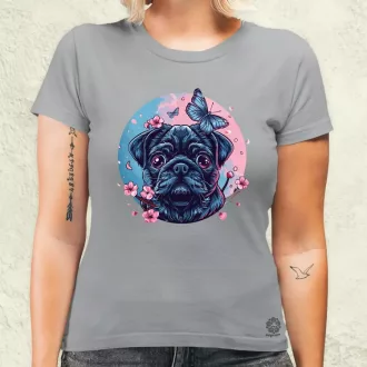 Mopsz és pillangó v1 női póló