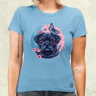 Mopsz és pillangó v1 női póló
