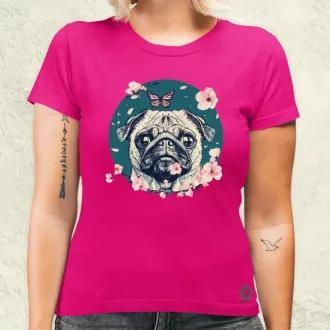 Mopsz és pillangó v2 női póló