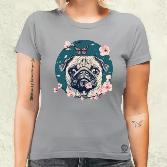 Mopsz és pillangó v2 női póló