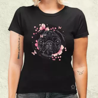 Mopsz és pillangó v3 női póló