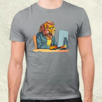Programozó oroszlán v1 férfi póló