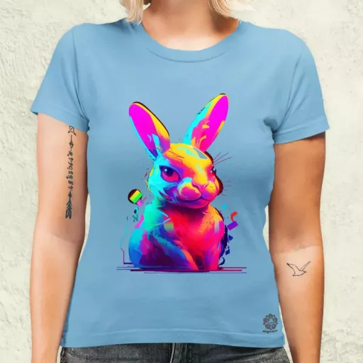 Neon nyuszi v2 női póló