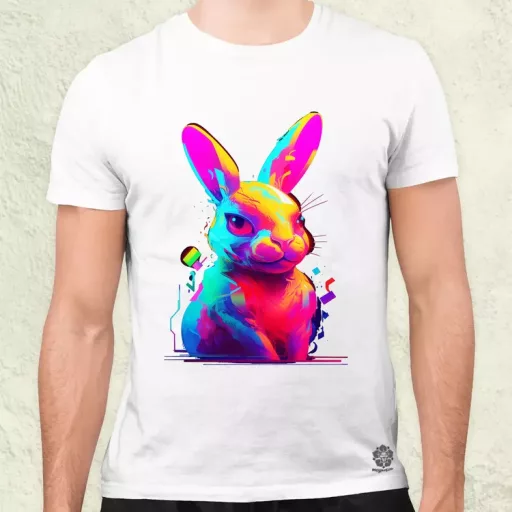 Neon nyuszi v2 férfi póló