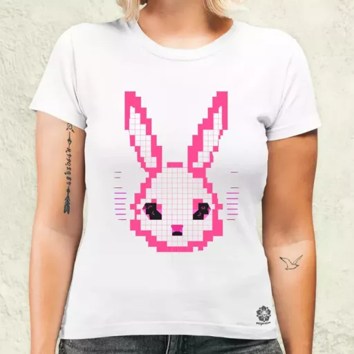Pixelart nyuszi v3 női póló