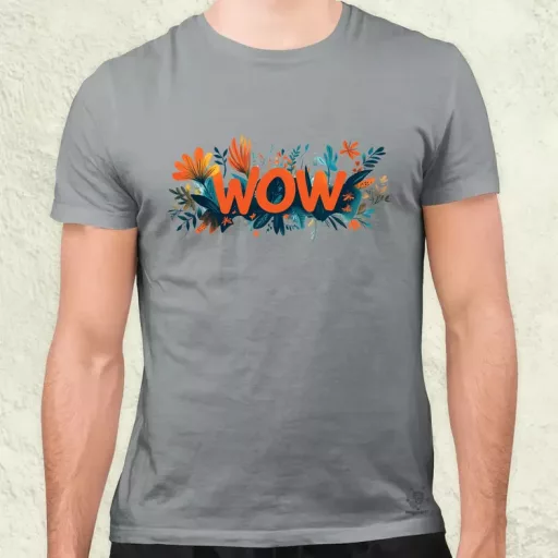 WOW felirat v2 férfi póló