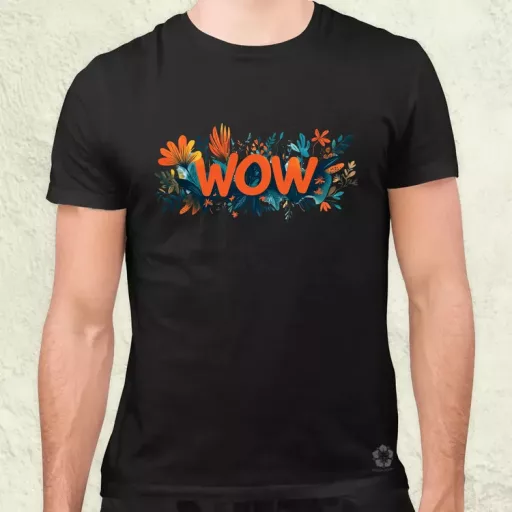 WOW felirat v2 férfi póló