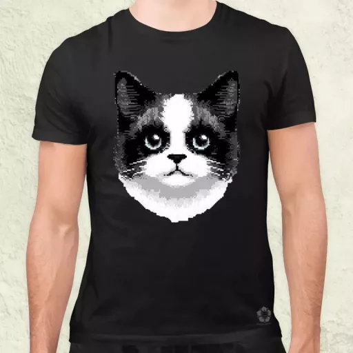 Pixel macska v6 férfi póló