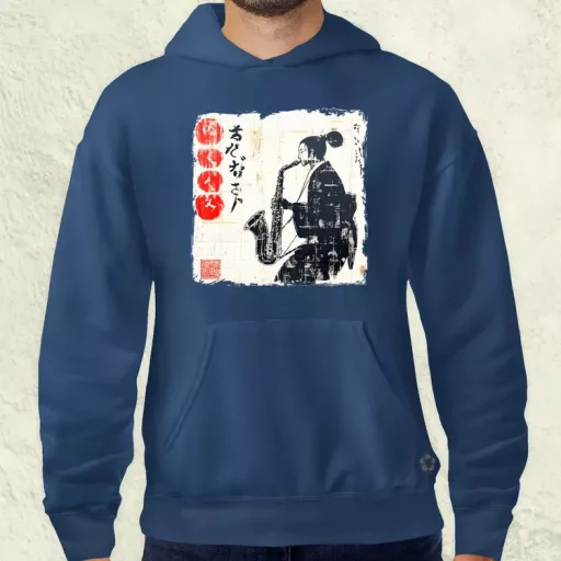 Szamuráj szaxofonnal v1 férfi pulóver