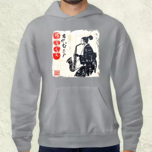Szamuráj szaxofonnal v1 férfi pulóver