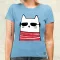 Cica zenét hallgat v2 női póló