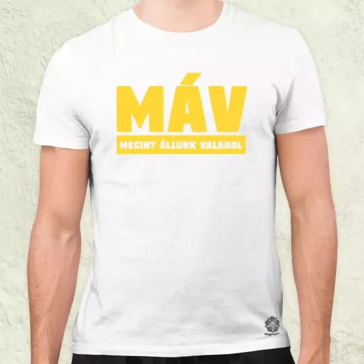 MÁV sárga férfi póló