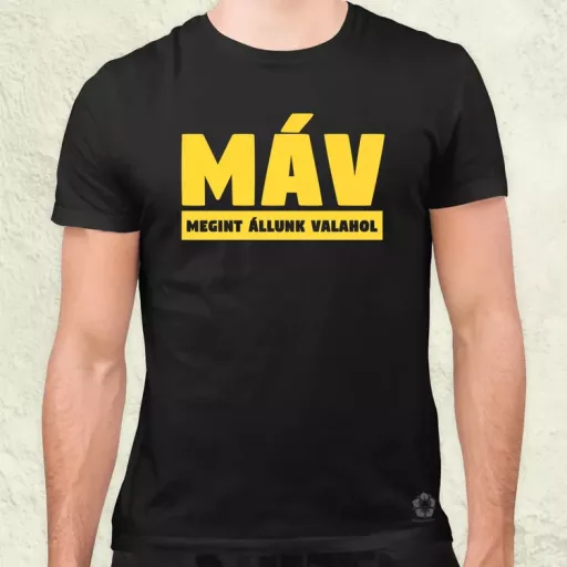 MÁV sárga férfi póló
