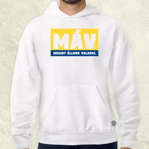 MÁV színes sárga férfi pulóver
