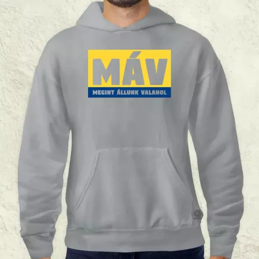 MÁV színes sárga férfi pulóver