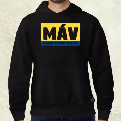 MÁV színes sárga férfi pulóver
