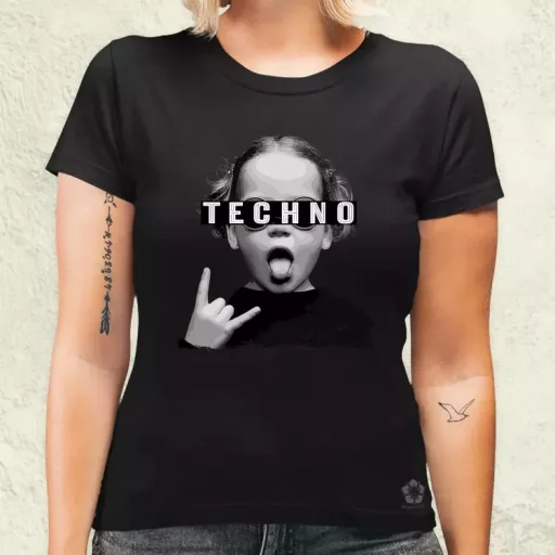 Techno lány női póló