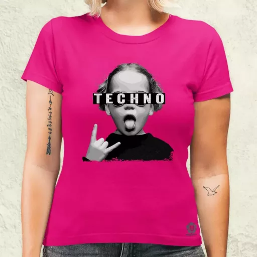 Techno lány női póló