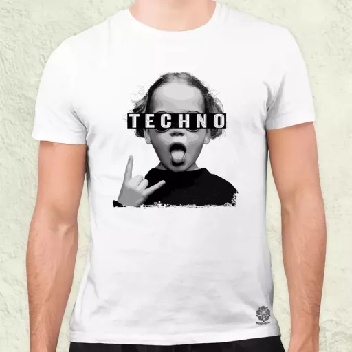 Techno lány férfi póló