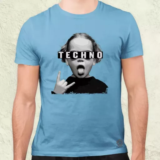 Techno lány férfi póló